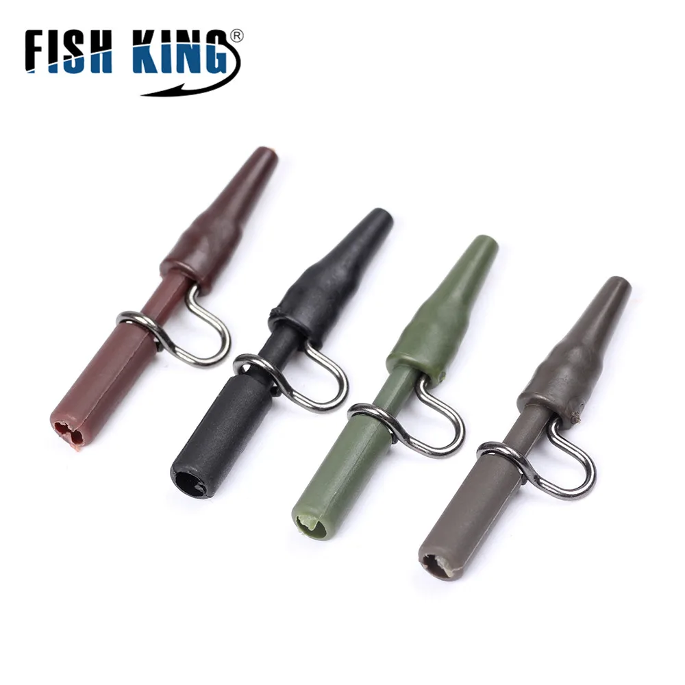 FISH KING-accesorios de pesca de carpa, conector giratorio rodante con mangas antienredos de goma, gancho para aparejos, 10-50 piezas - imagen 4