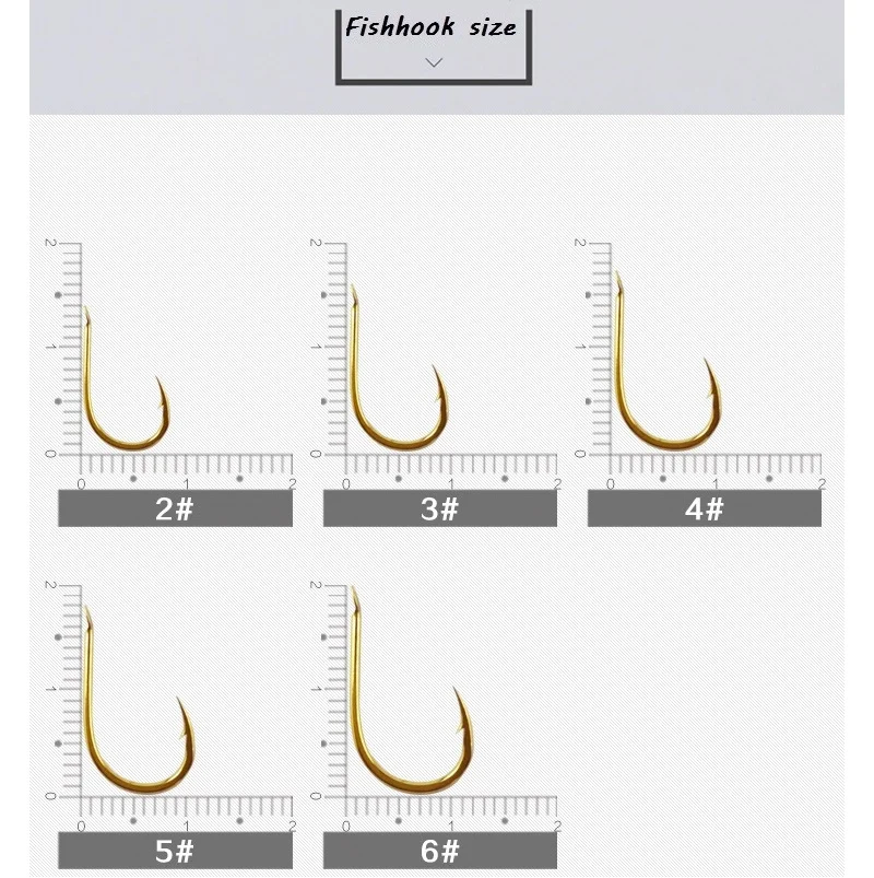 Anzuelo de pez Gamakatsu japonés de alta calidad, gancho de púas Taihai dorado, en caja - imagen 3