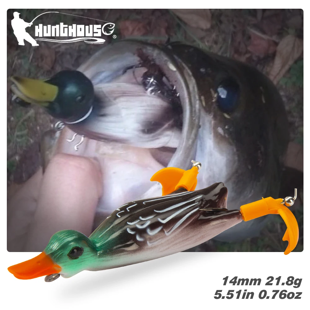 Señuelo Pato mostrando su diseño suave y 120mm/21.8g para pesca efectiva