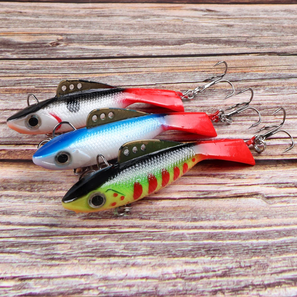 JOHNCOO-señuelo de pesca de hielo, cebo Artificial de 50-70mm, 8-18g, ojos 3D, 2 ganchos, Jigging, Wobbler equilibrado, cebo de pesca VIB - imagen 2