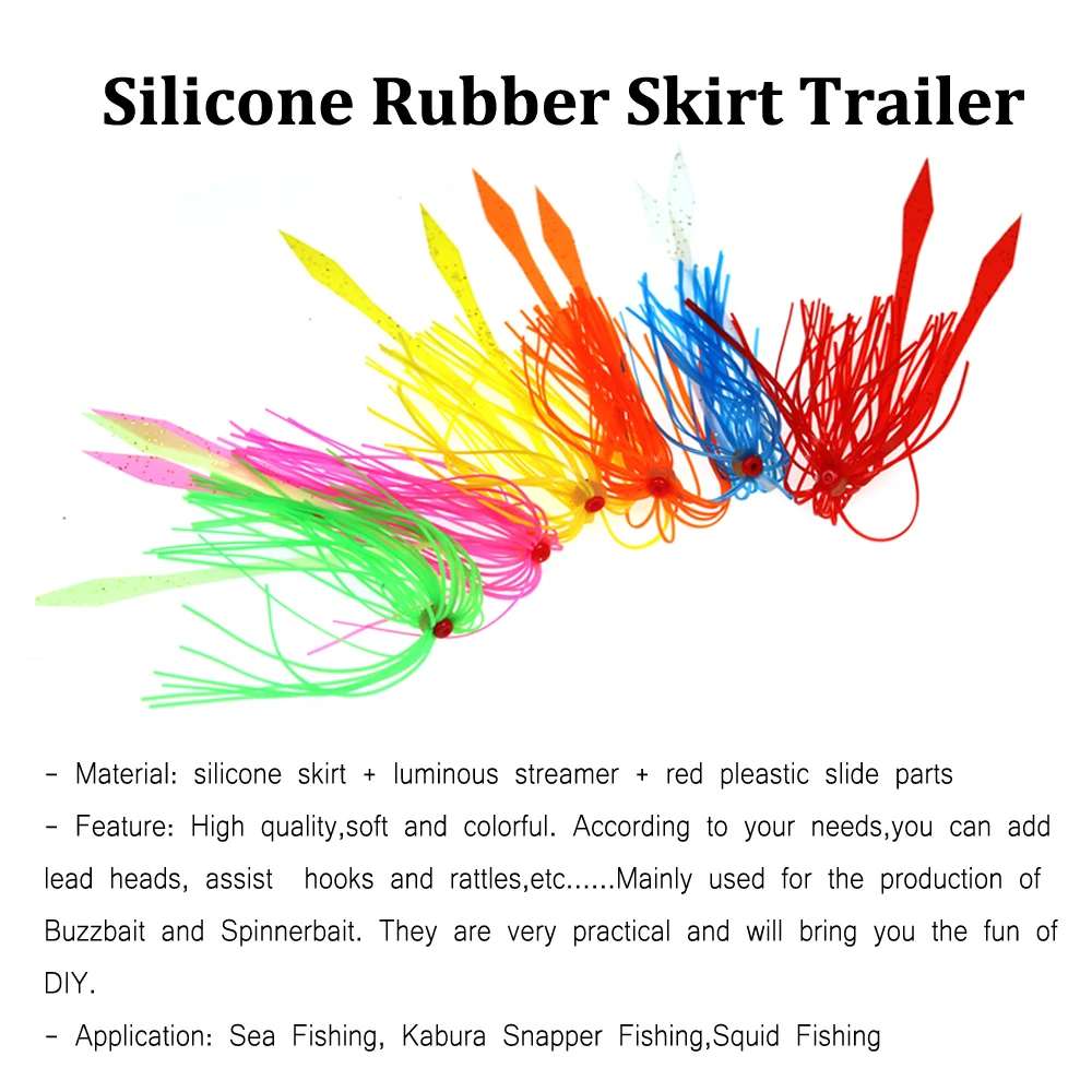 30 Uds Kabura Snapper calamar Jigging señuelo de pesca faldas de silicona Streamer combinar piezas deslizantes DIY plantillas de remolque de goma salada - imagen 3