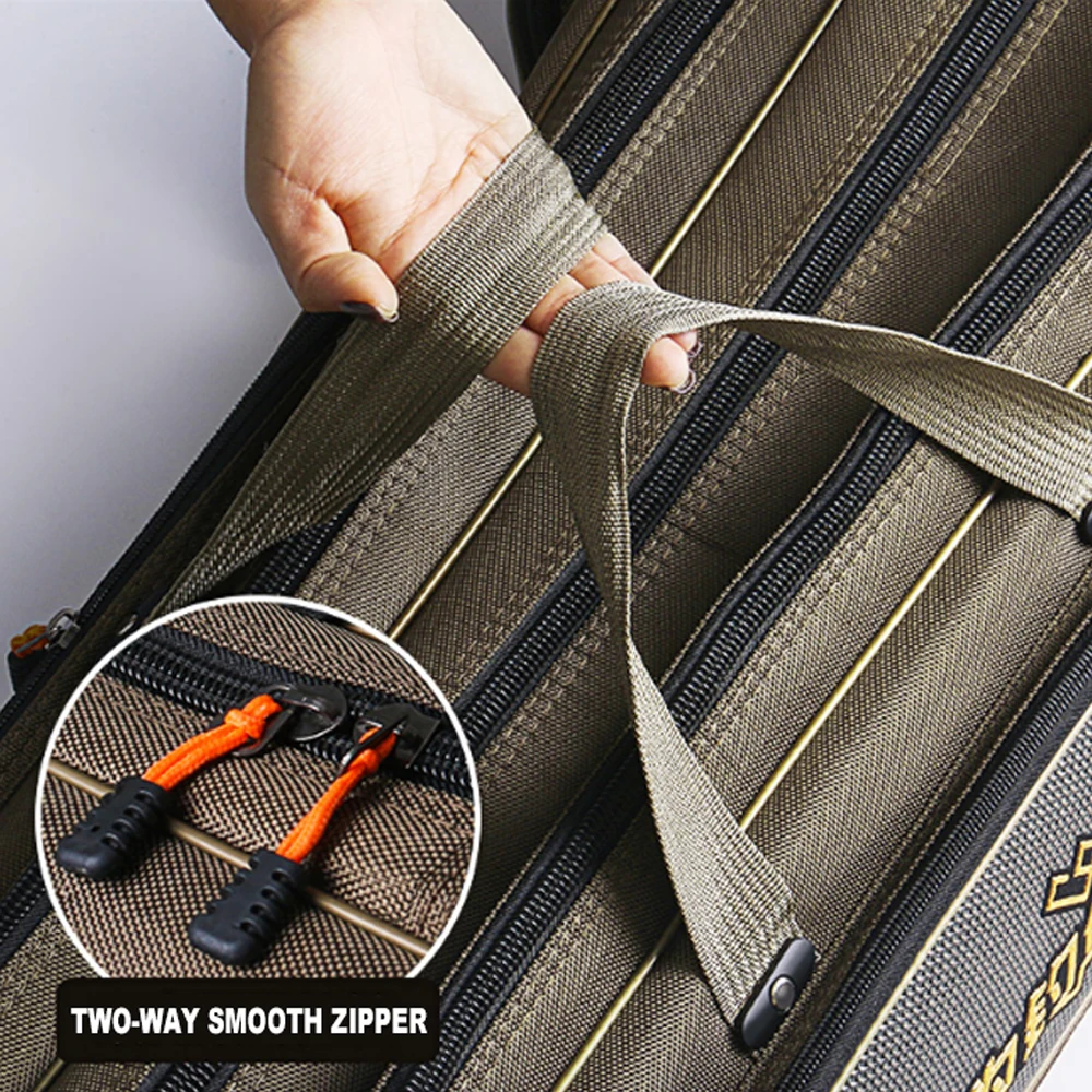 Bolsa plegable portátil de 3 capas para caña de pescar, estuche de almacenamiento de herramientas, mochila, equipo de pesca, bolsa de carrete de pesca X349G - imagen 5