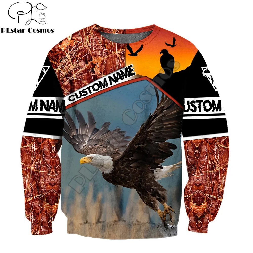 Nombre personalizado Animal amor águila 3D impreso moda hombres otoño Sudadera con capucha ropa de calle Unisex Casual chaqueta con cremallera pulóver KJ517 - imagen 4