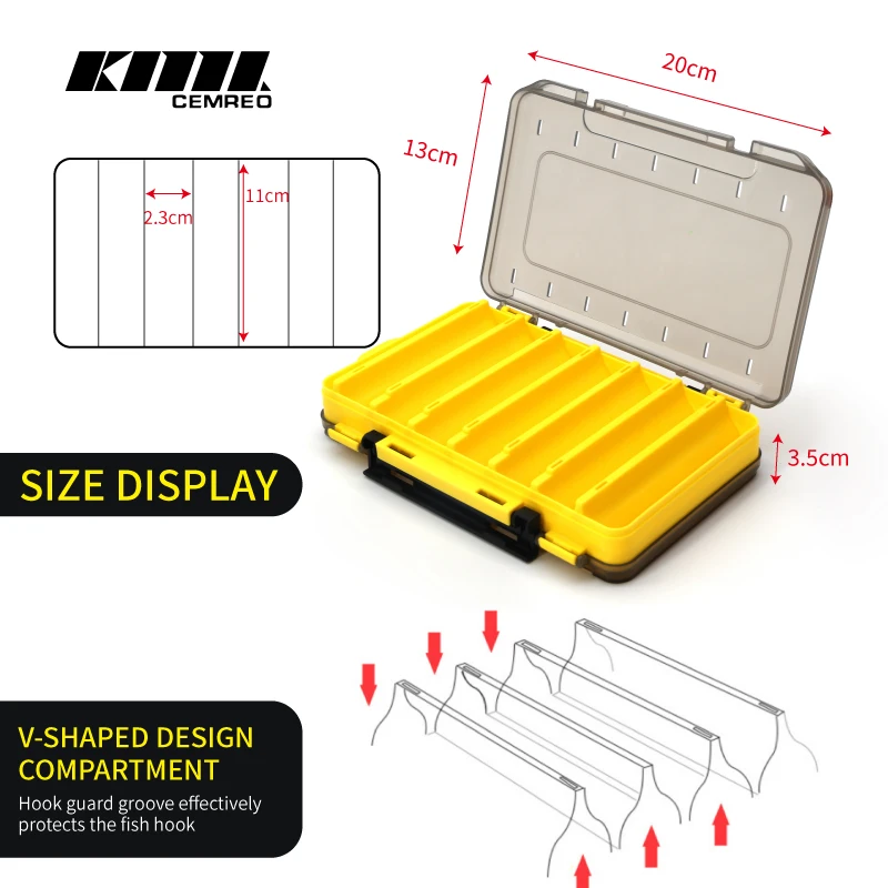 CEMREO-caja de Señuelos de Pesca de calidad, caja organizadora de calamar, caja de aparejos de pesca de camarón de madera, contenedor de almacenamiento para pesca en el mar - imagen 4