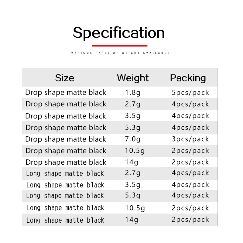 LSP Rig-plomo de tungsteno, accesorio columnar, señuelo, plomos de pesca, accesorios de pesca, peso de pesca negro, tiro de gota de tungsteno - imagen 5