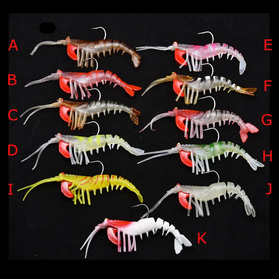 Señuelos de pesca de gambas, 6 uds., 12g, 18g, cebos de pesca de gambas de río, señuelos de errada de agua salada con ojos luminosos - imagen 5