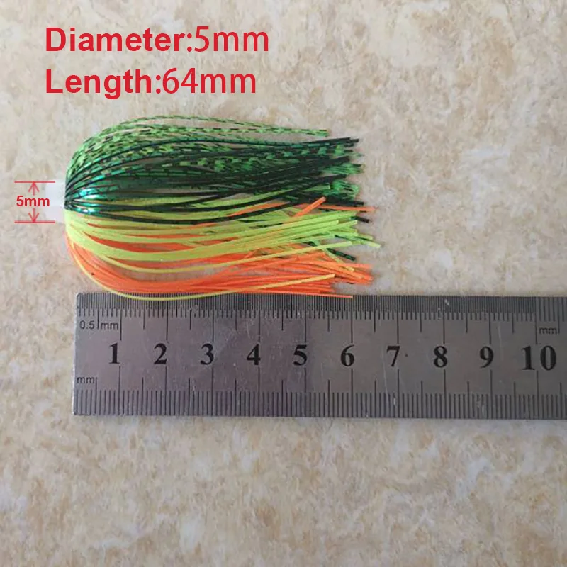 5 unids/lote 88 hebras 64mm faldas de silicona agujero elástico faldas paraguas accesorios de pesca Buzzbaits Spinner Buzz Bait - imagen 2