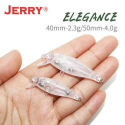 Jerry Elegance 5cm 4cm Minnow Wobbler espacios en blanco cebo duro cuerpo de señuelo de pesca sin pintar