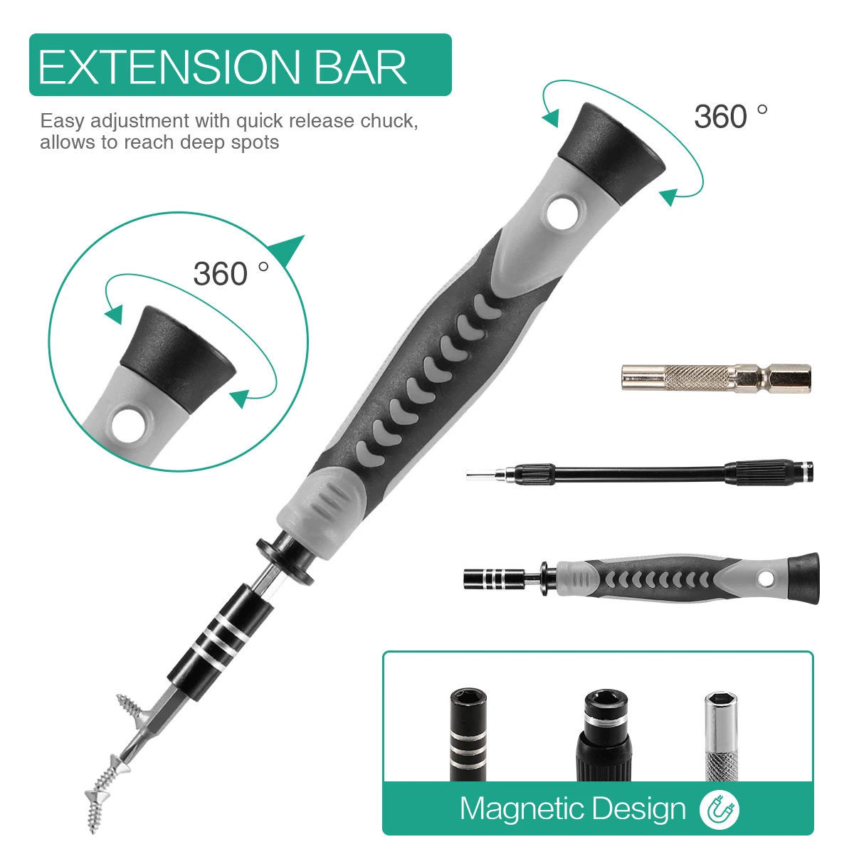 Kit destornilladores magnéticos de precisión para electrónica - imagen 4