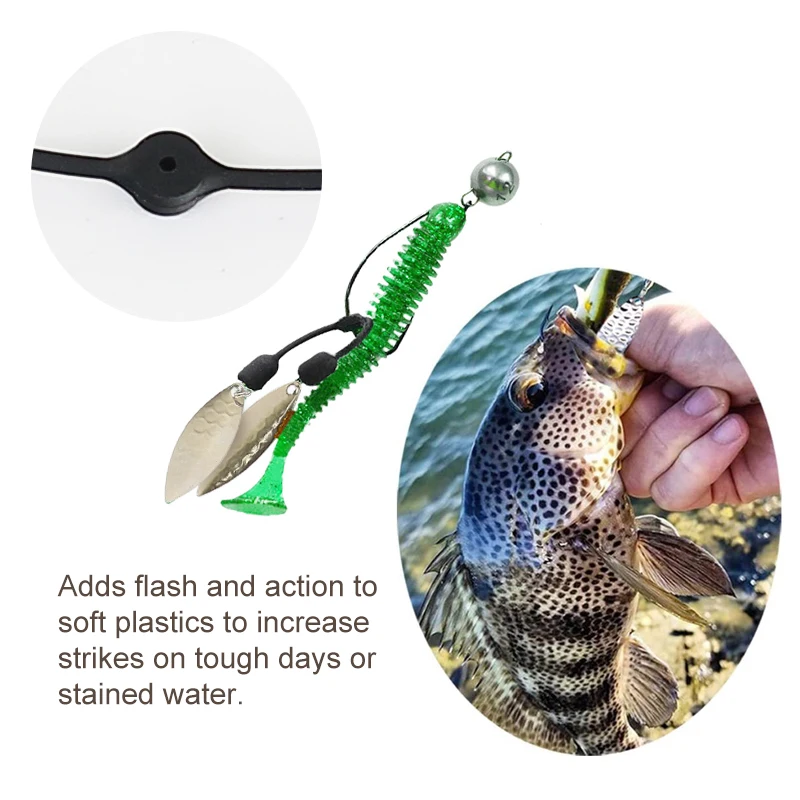 Mosodo, 4 Uds., cebo giratorio de pesca de doble hoja, señuelos, plantillas de natación, sonajeros, cuchillas Colorado, Spinnerbait, accesorios para Chatterbait Buzzbait - imagen 3