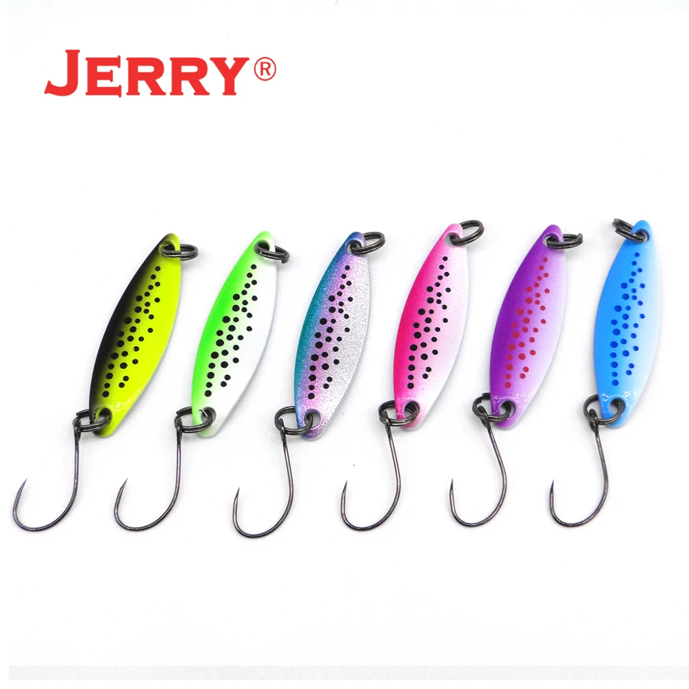 Kit de cuchara de pesca Jerry, 10g, 6,5g, colores UV brillantes, surtido de área, trucha, Lucio, Zander, salmón - imagen 5