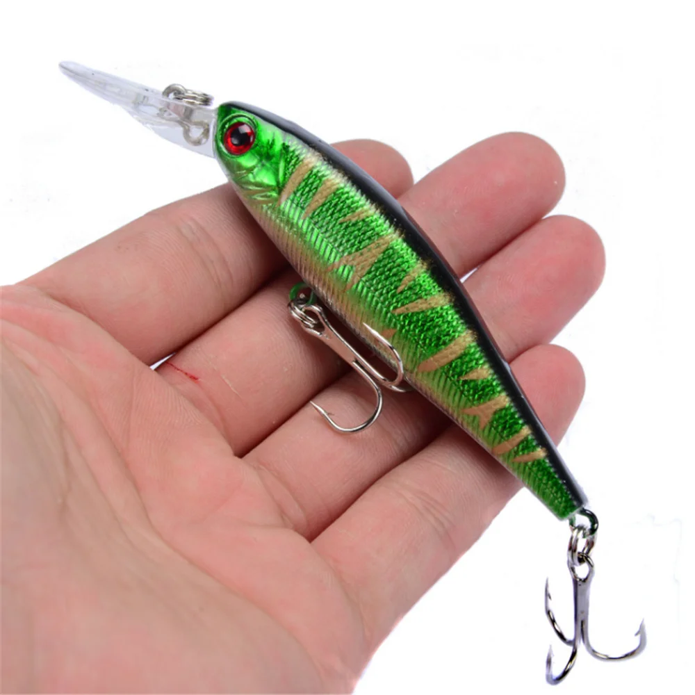 1 Uds. Señuelos de Pesca flotantes Minnow 10cm 9,4g trucha cebo duro de plástico realista Jerkbait Bass Pike Wobblers Crankbait aparejos de Pesca - imagen 2