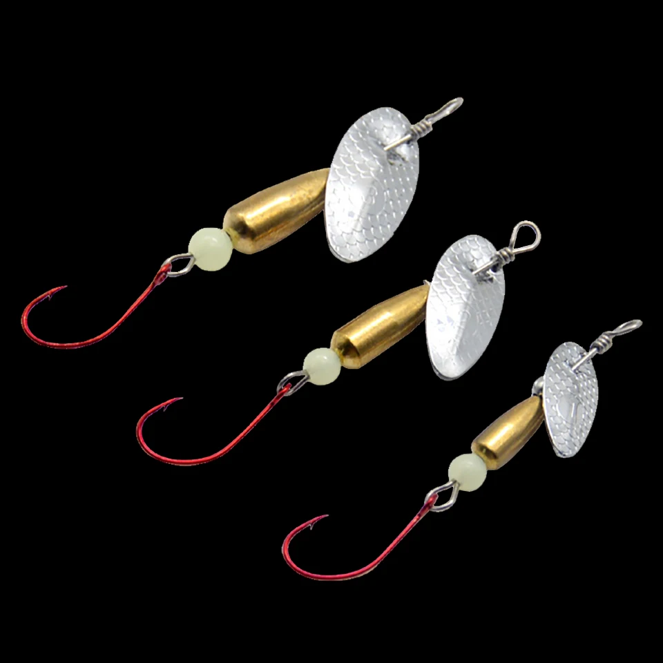 WALK FISH-Cebo Artificial de hundimiento, anzuelos de plumas agudos, cuchara giratoria de Metal, señuelo de pesca de lentejuelas, 2 piezas, 3g/5g - imagen 3