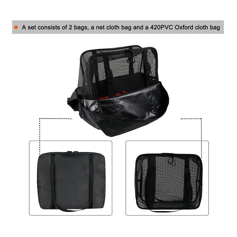 Bolsa de almacenamiento portátil para cebo al aire libre, bolsa de malla transpirable 420D, tela Oxford, bolso de pesca, equipo de pesca X614G - imagen 4