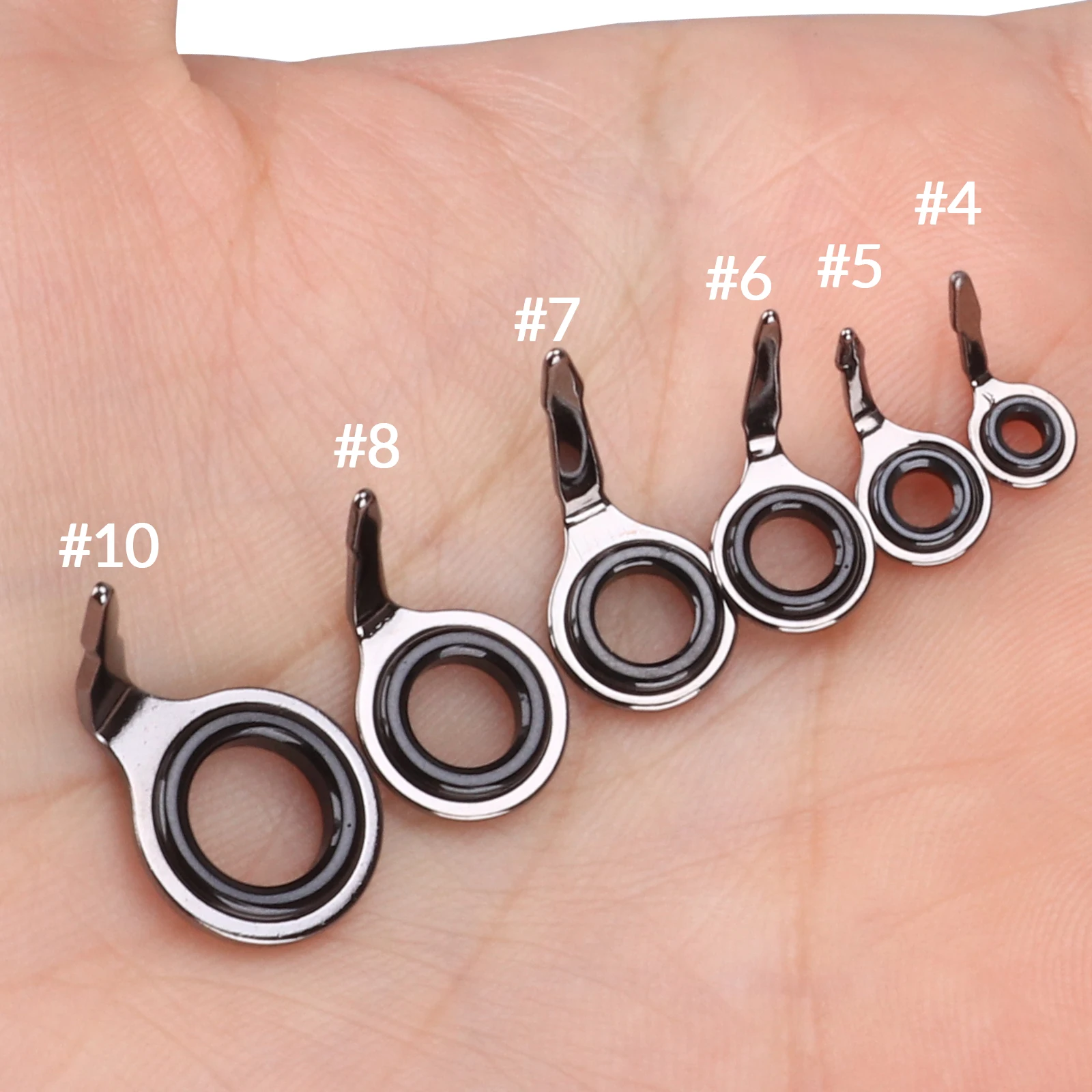 THKFISH 60 uds guías de caña de pescar anillo de cerámica guía de caña de pescar # 4- # Kit de reparación de repuesto de guía de caña de pescar 10 - imagen 2