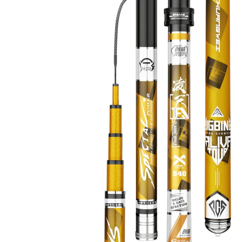 Caña De pescar De fibra De carbono, palo De Pesca superligero y duro, Olta, superligero, De Taiwán, 4,5/5,4/6,3/7,2/8,1 m - imagen 2