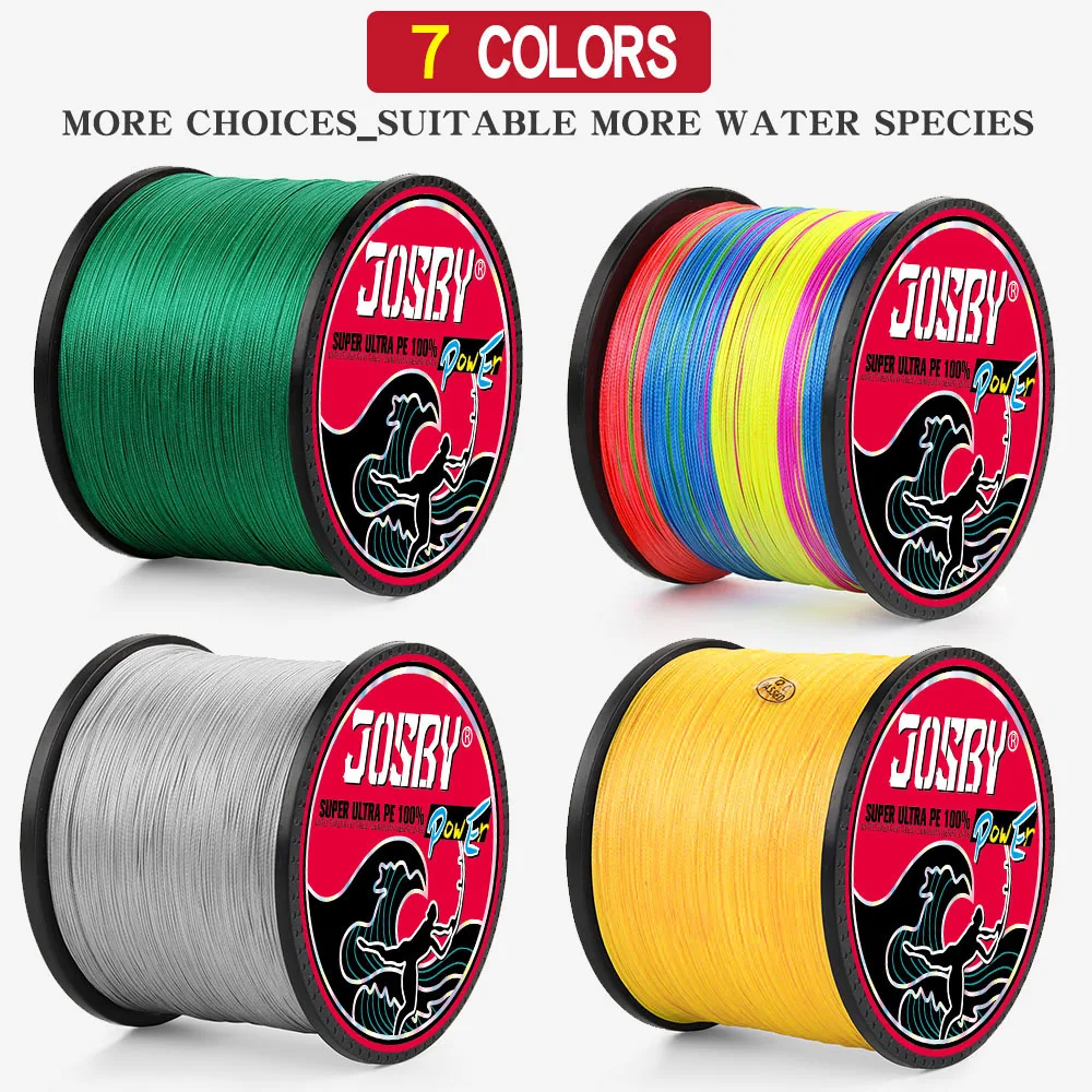 JOSBY-sedal de Pesca con mosca para carpa, hilo trenzado Multifilamento de 8 hebras, 300M, 500M, 22-120LB, nuevo - imagen 2