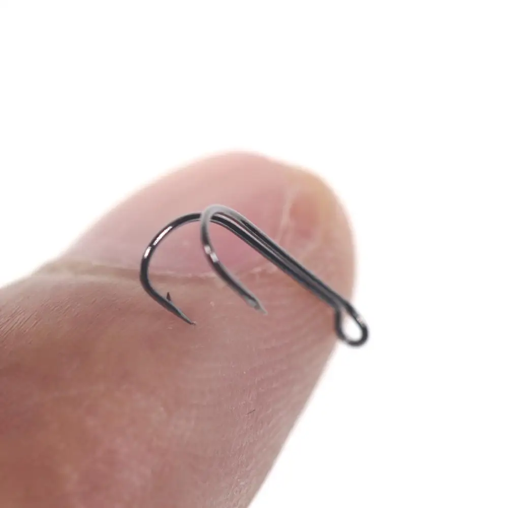 Wifreo-anzuelo de pesca doble de caña larga, accesorio de acero al carbono, con púas, para anzuelo de lubina, señuelo suave, aparejos de pesca, 10 unidades - imagen 4