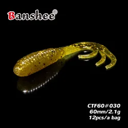 Señuelo de pesca de lubina de plástico CTF60, 60mm/2,1g, 12 unids/lote, 6 colores