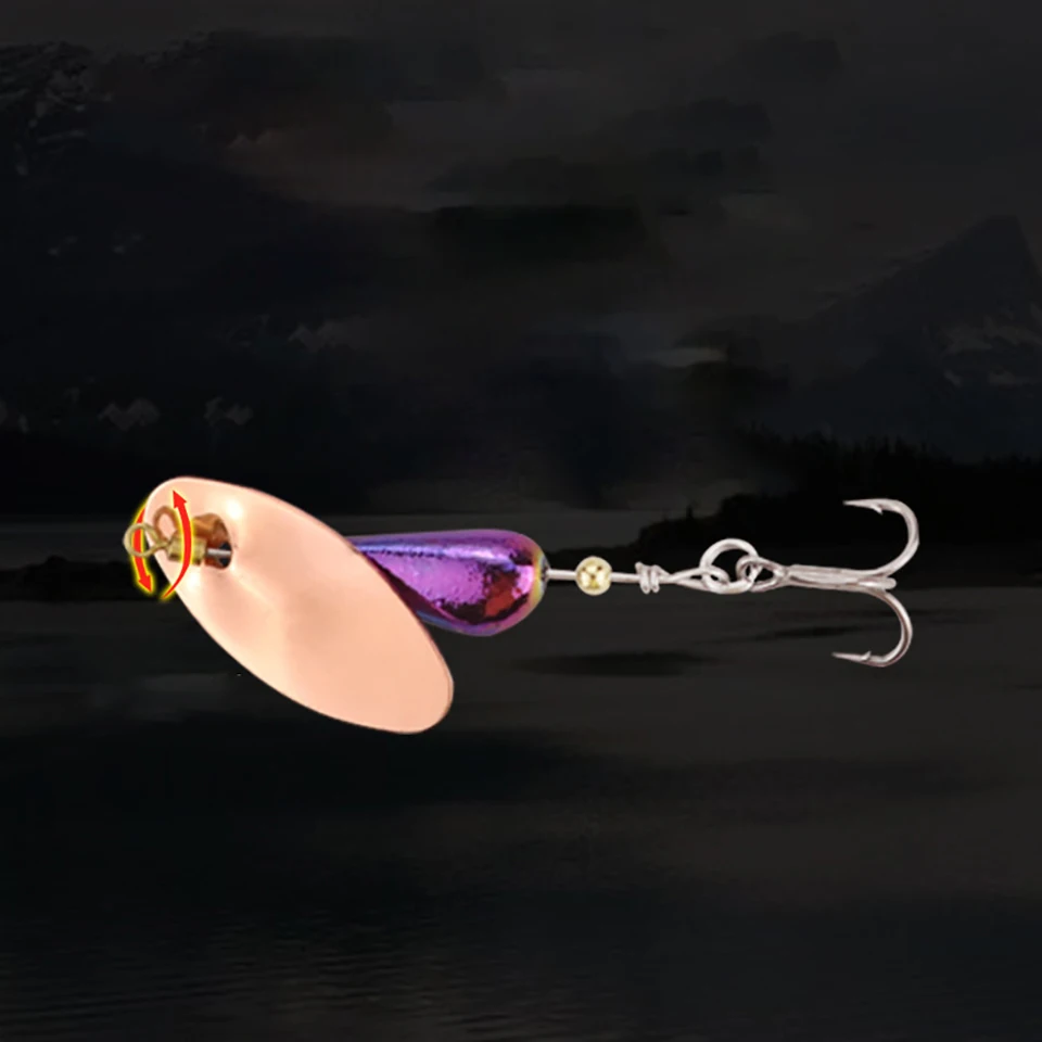 WALK FISH AR-S-cebos giratorios hechos a mano, 3,5g, 7g, señuelo de Metal, cuchara Artificial dura de latón, cebo de cucharas de cobre para perca de trucha - imagen 5
