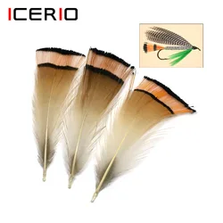 100 Uds. Cabeza de faisán dorado Natural, pluma para atar moscas, materiales usados para colas en el Coachman real
