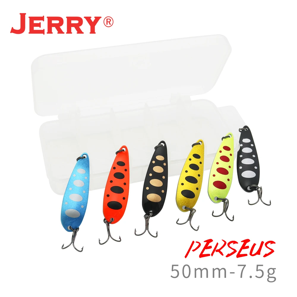 Jerry Perseus-Juego de Señuelos de Pesca, Set de 5 piezas, 7,5g, cuchara para curricán, trucha, Lucio, salmón