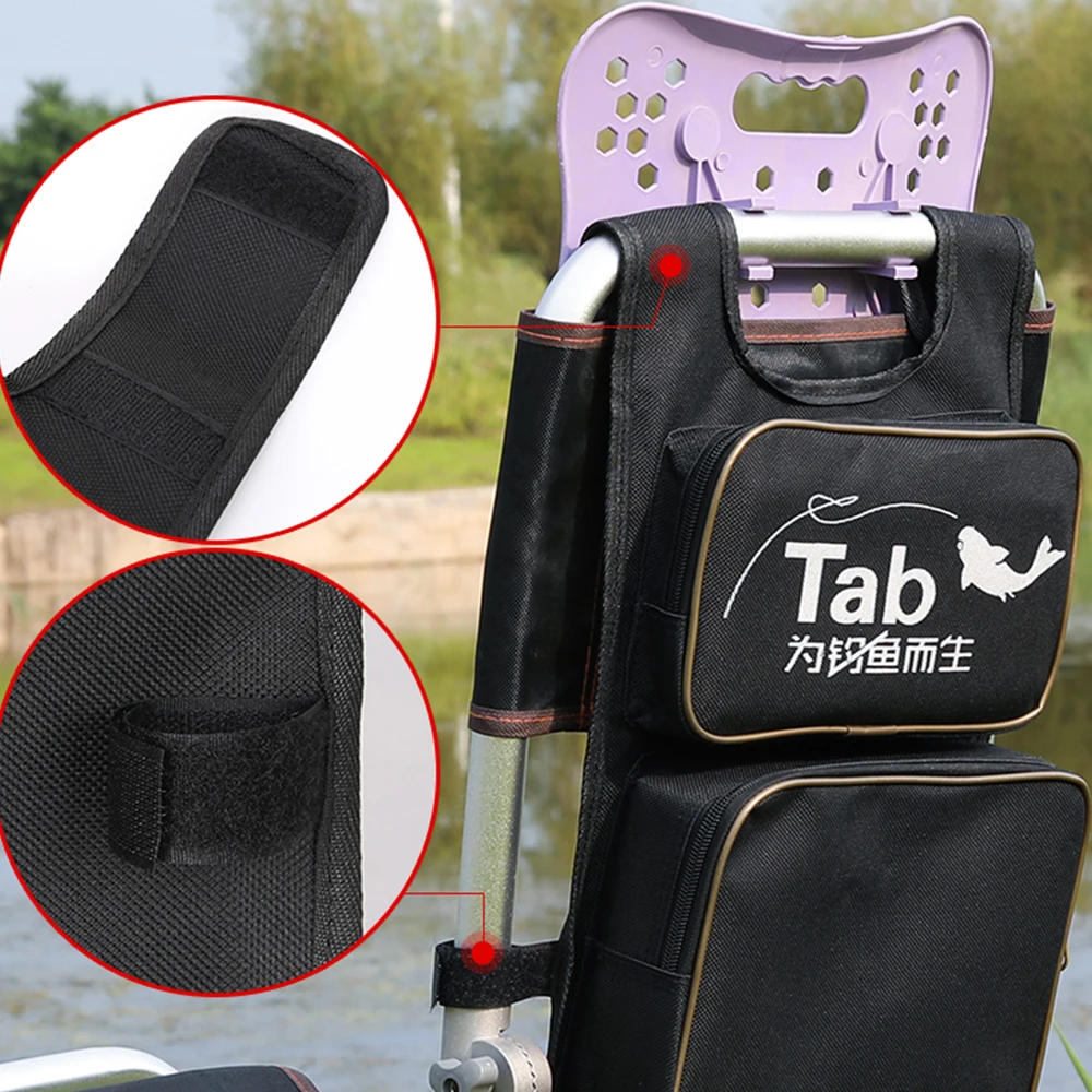 Bolsa colgante para silla de pesca, señuelo multifuncional impermeable, aparejos de pesca, bolsas de almacenamiento de gran capacidad de doble capa X466G - imagen 3