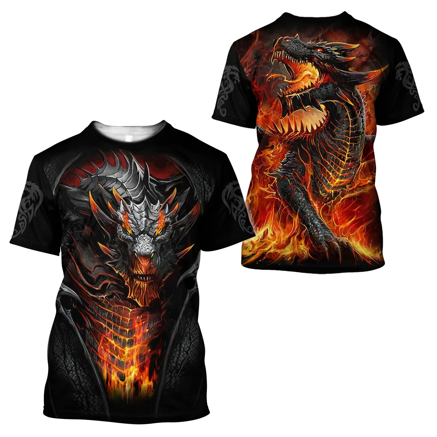 Camiseta de moda de verano para hombre, hermosa escamas de dragón rojo, estampado 3D completo, camiseta de manga corta Unisex, camisetas informales TX239 - imagen 5