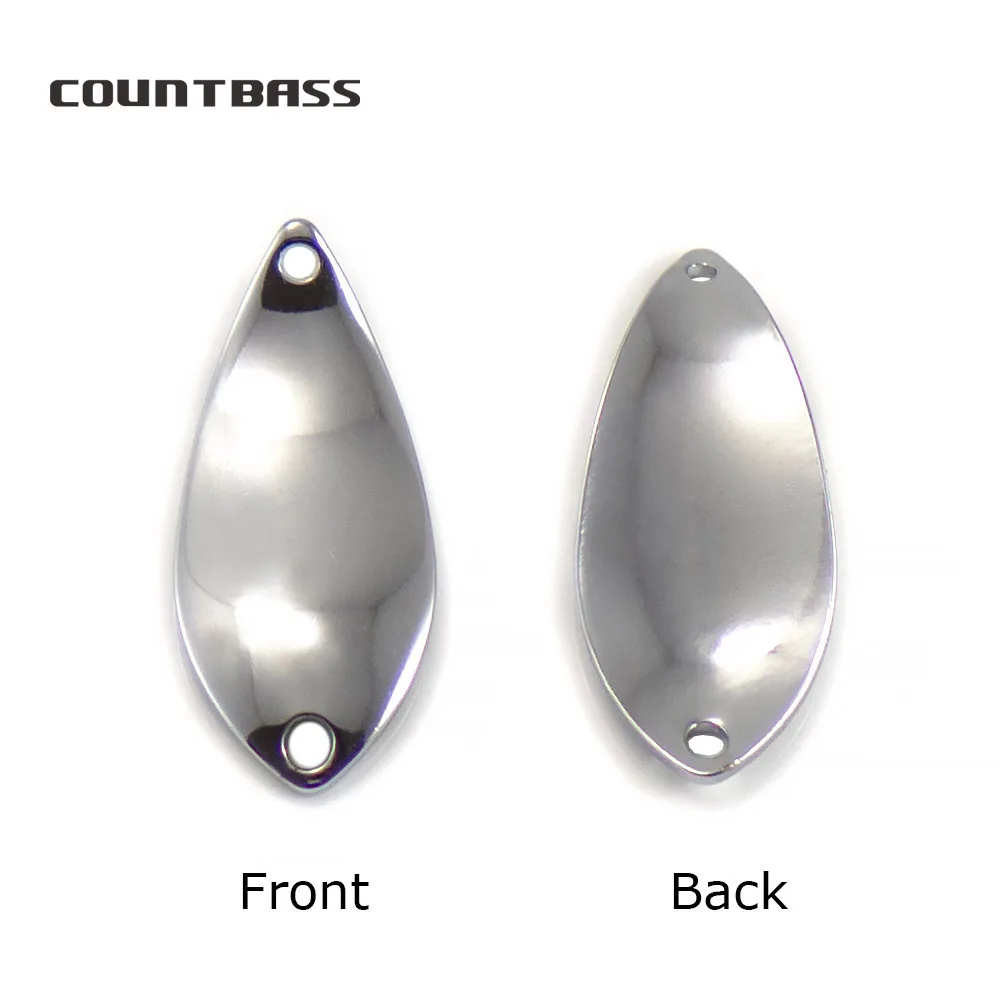 Countbass 50 piezas de latón mini cuchara de pesca en blanco tamaño 3/32 oz, señuelos de pesca de lubina de salmón