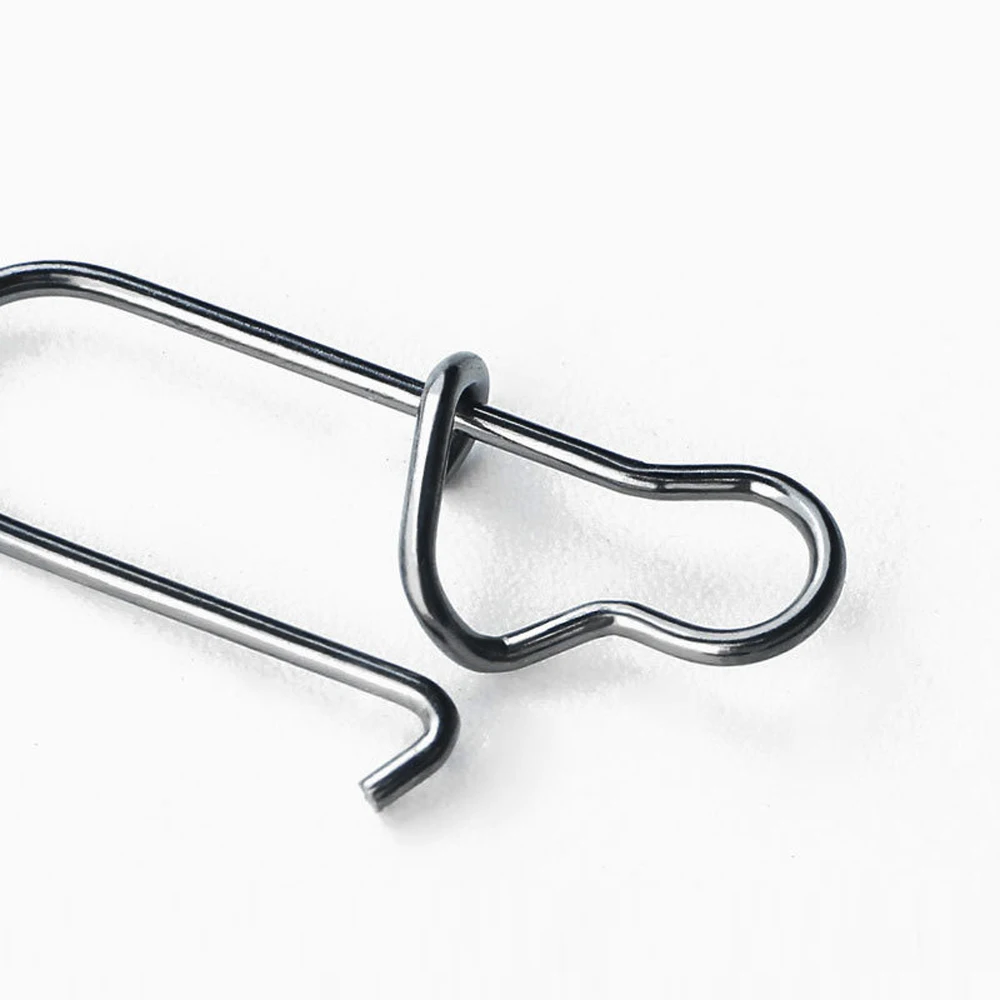 Conector de bloqueo de Clip rápido, anillos giratorios sólidos, señuelo de Pesca de carpa de acero inoxidable, aparejos de conector de Pesca a presión, 10 Uds. - imagen 4