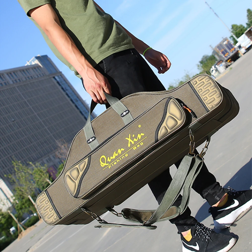 Bolsas de Pesca Oxford plegables, estuche de almacenamiento de herramientas para caña de pescar, gran capacidad, 2/3/4 capas, 80cm-120cm, XA192G - imagen 5