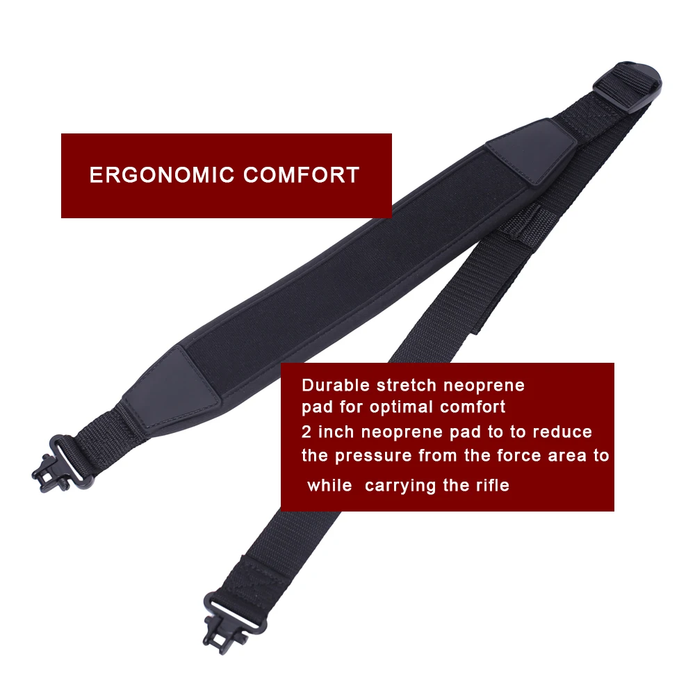Eslinga de Rifle de 2 puntos correa de hombro de pistola ajustable con giros para escopeta de caza táctica - imagen 3