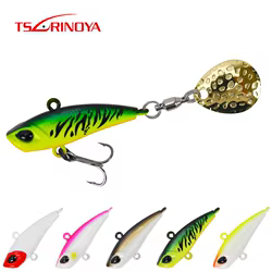 TSURINOYA-Juego de Señuelos de Pesca giratorios VIB, 12g, 17g, agua hundida, hielo, Jigging, cuchara de Metal, vibración, Crankbait duro, 5 colores