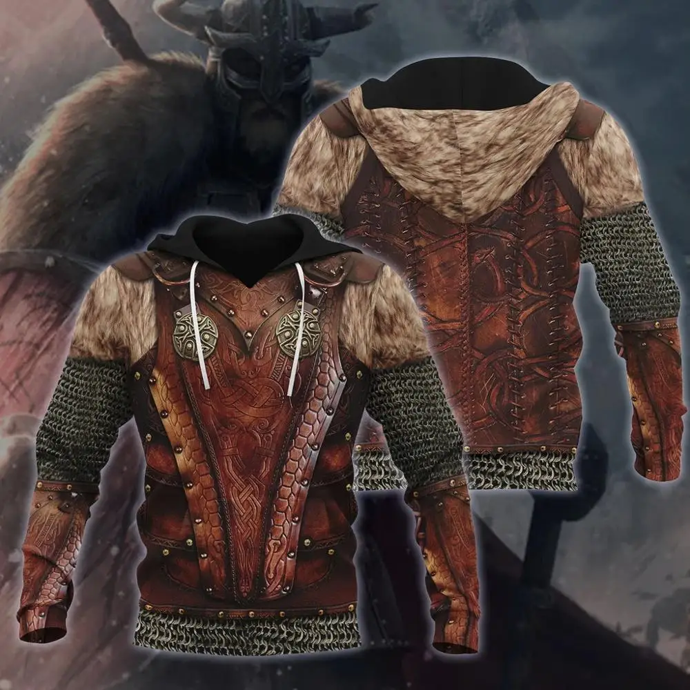 Sudadera térmica pesca capucha diseño 3D mitología nórdica