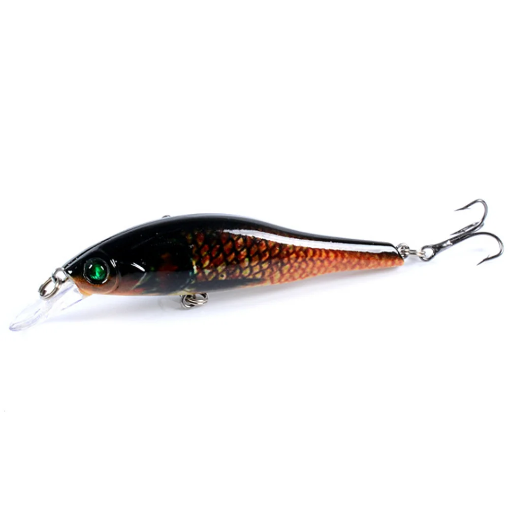 Señuelo de Pesca de pececillos duros, cebo Artificial pintado de plástico, ojos 3D, Wobbler, aparejos de Pesca Crankbait, 9,7 cm, 11,7g, 1 unidad