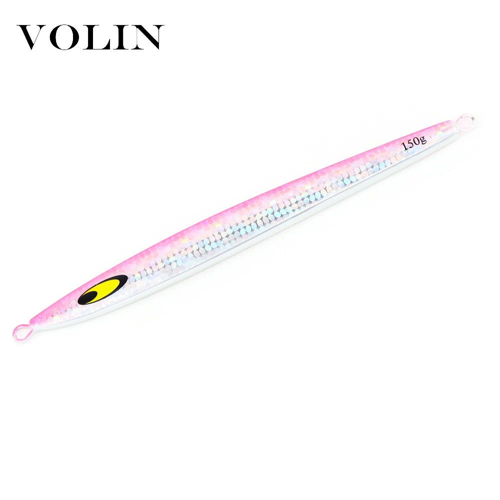 VOLIN-señuelo de pesca Jigging de Metal, 150g de 120g señuelo duro, cebo Artificial luminoso, ojos 3D, lubina, novedad, 1 ud. - imagen 4