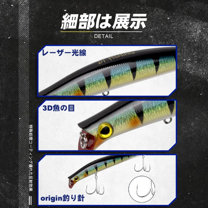 D1 Rockfishing Minnow Señuelos de Pesca Komomo, 120mm, 15g, cebo flotante Artificial para carpa, accesorios de pesca, aparejos 2020 - imagen 4