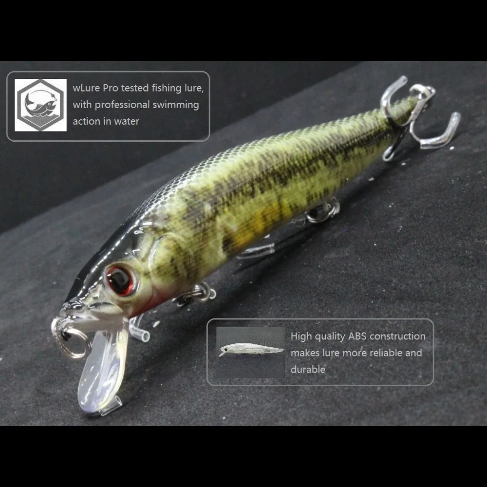 Wobbler WLure HM262 13cm 24g – Aguas poco profundas, 4 ganchos, piel real - imagen 3
