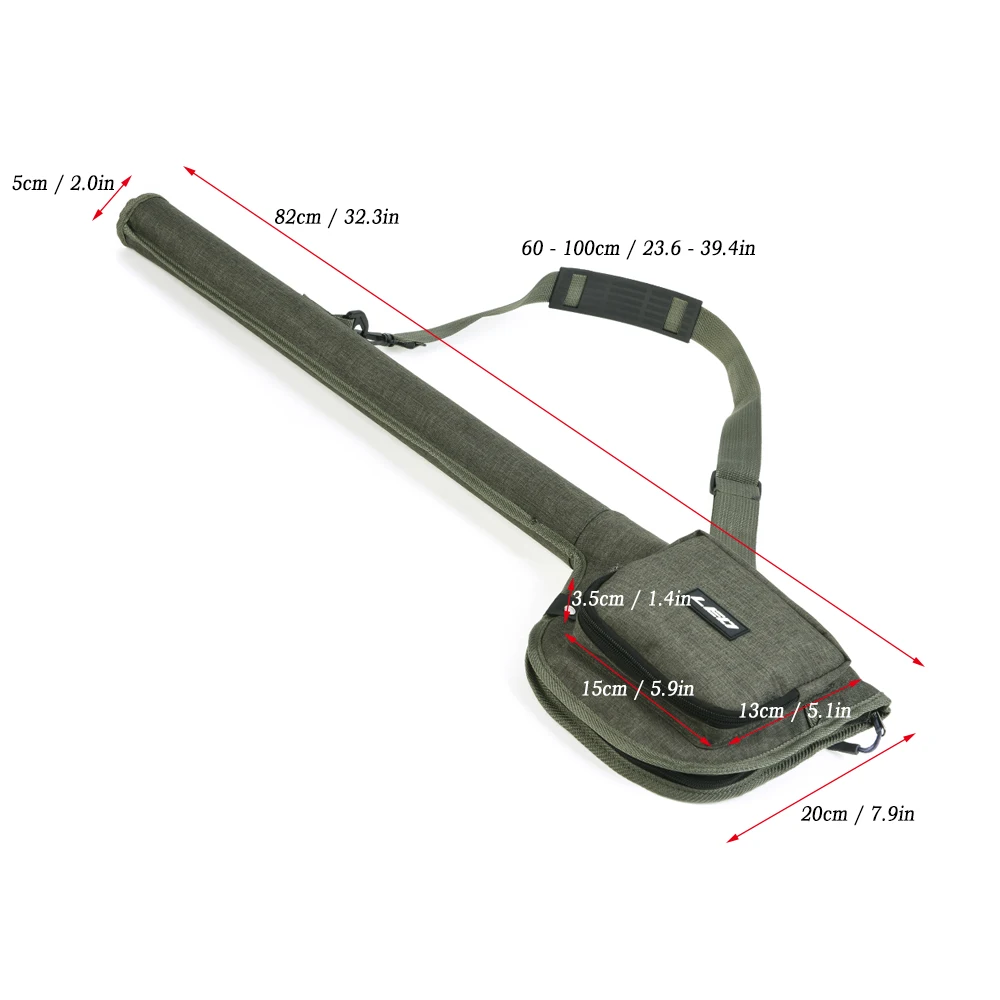 Bolsa impermeable para caña de pescar con mosca, estuche de tubos de almacenamiento para carrete de caña portátil, ajustable, aparejos de pesca - imagen 5