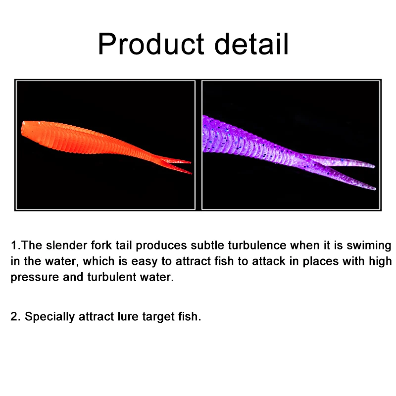 WATER SNIPER señuelos de silicona de 65mm y 81mm, cebo Artificial Wobbler, cola de horquilla, señuelo de pescado suave, accesorios de pesca de Lucio - imagen 4