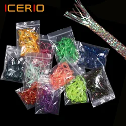ICERIO 2 bolsas de cinta trenzada de diamante plano de 3mm y 4mm, Material de atado de moscas de Color UV para atar camarones, Scud, moscas emergentes de Ninfa, moscas de agua salada