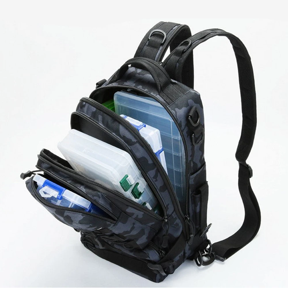 Bolsa de pesca al aire libre para hombre, mochila de Camping, escalada, caza, Trekking, impermeable, viaje táctico, señuelo de pesca, caja de aparejos de caña - imagen 4