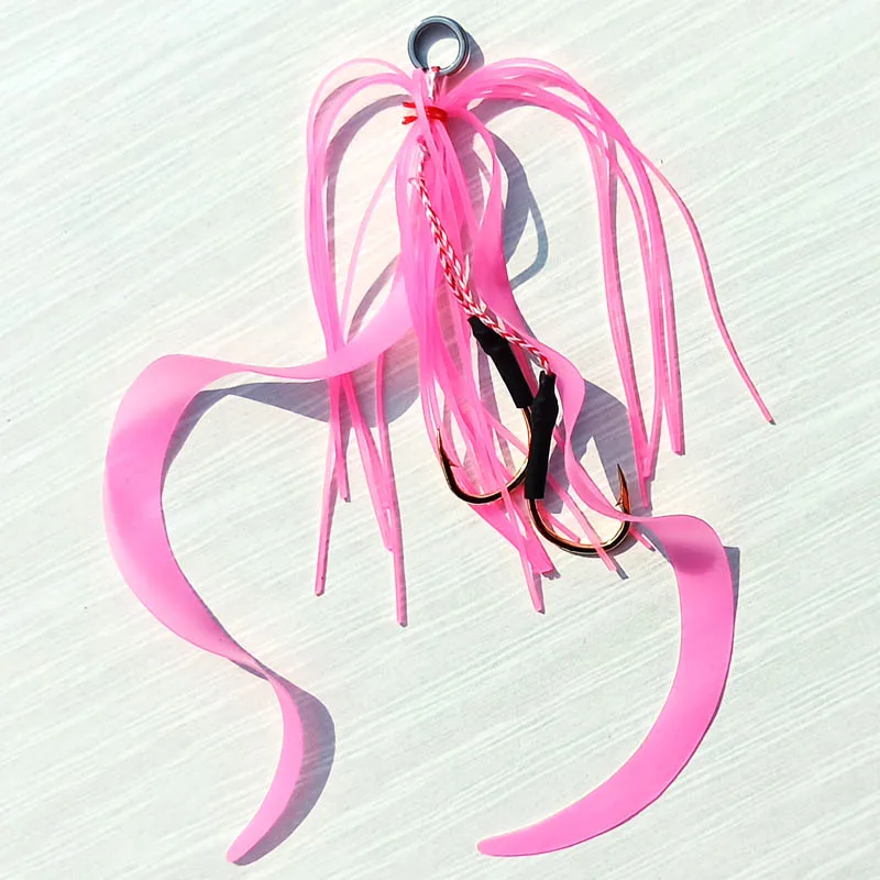 10 Uds Kabura Snapper falda de silicona anzuelo de asistencia anzuelo de jigging anzuelo de pesca de mar anzuelo de pesca con cabeza súper fuerte - imagen 2