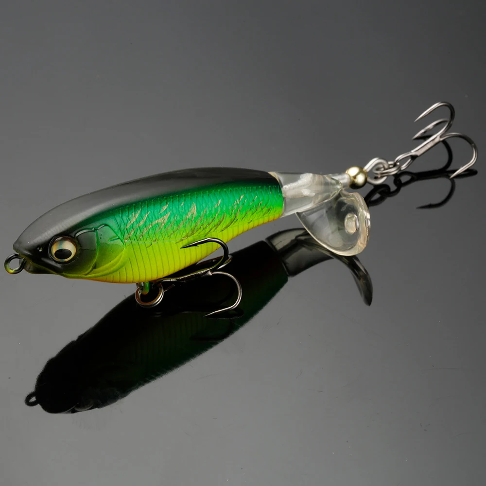 JOHNCOO-señuelo de pesca Artificial, 70mm, 85mm, Whopper Popper, 5,8g, 10,5g, Topwater, pesca de cola giratoria suave - imagen 2