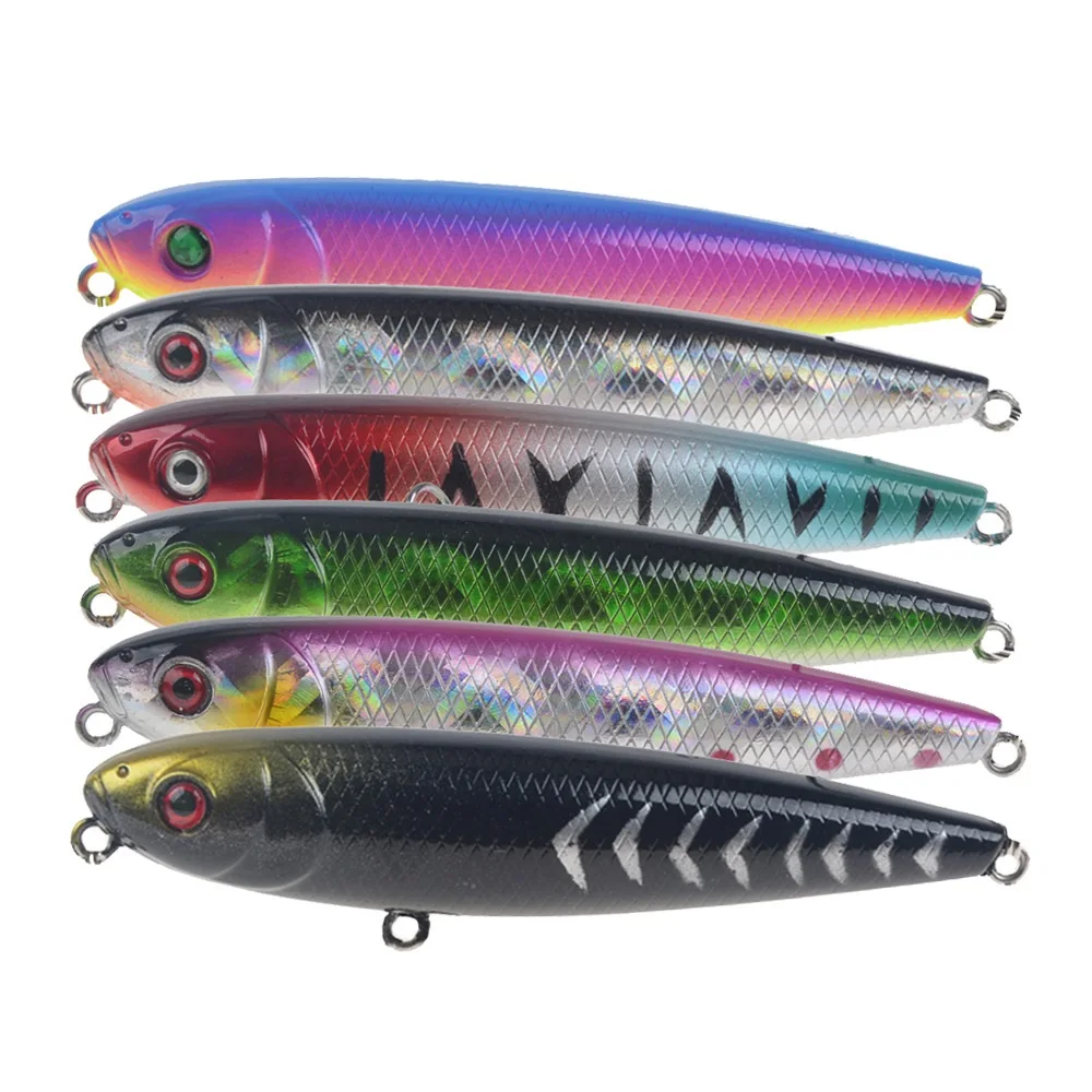 Topwater-señuelo de Pesca Artificial, lápiz flotante, wobblers, 80mm, 9,5g, aparejos de Pesca, 1 ud.