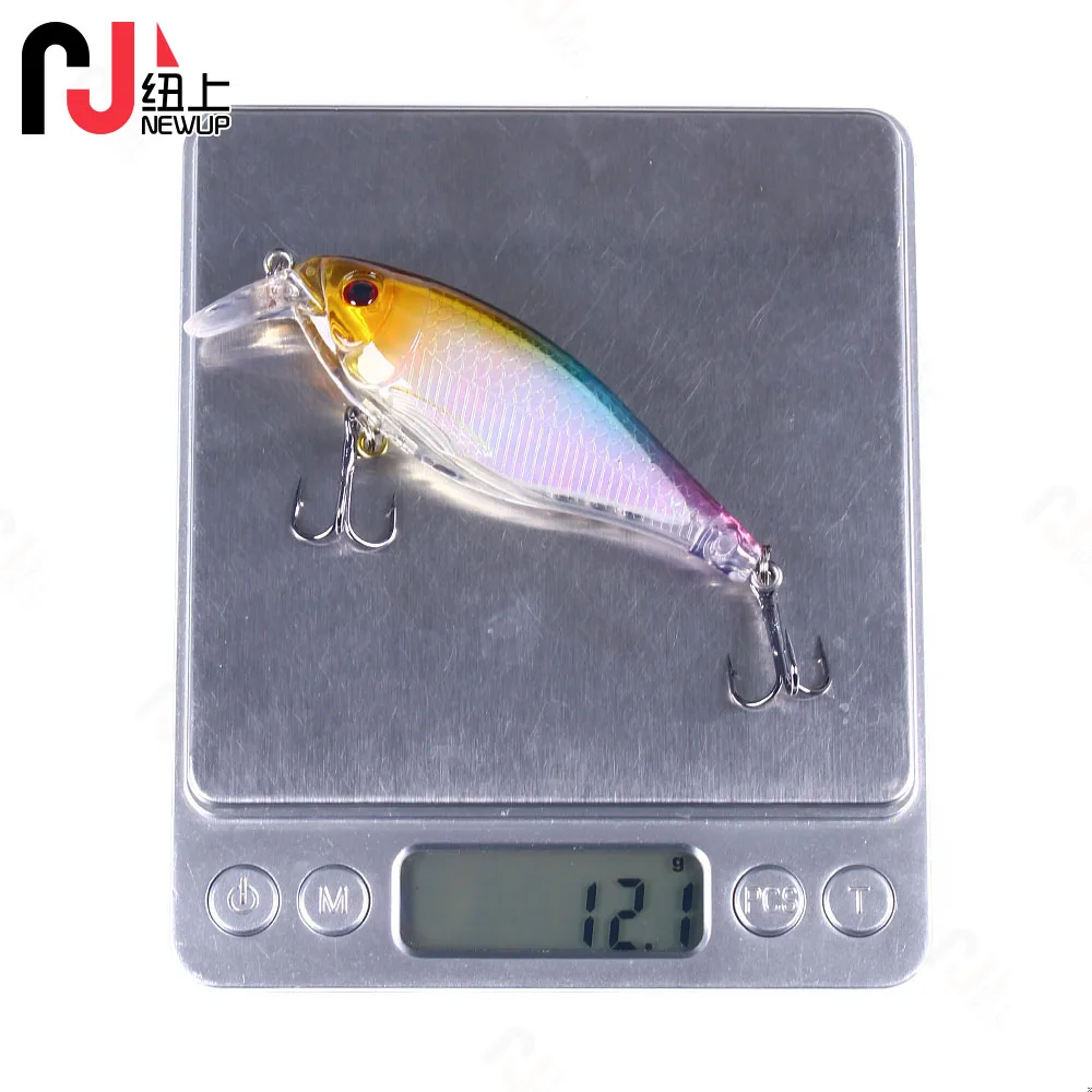 NEWUP-señuelo de Pesca de Mar, cebo duro de manivela, layer1-2m de natación con 2 anzuelos triples de 9cm/13,5g, gran calidad, 1 ud. - imagen 5