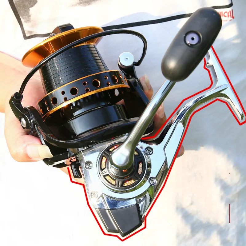 Carrete de Pesca giratorio, 8000S, 9000S10000S, 12000S, 13 1BB, 4,0: 1, carpas de agua salada, Ruedas de fundición larga, rueda de arrastre - imagen 5