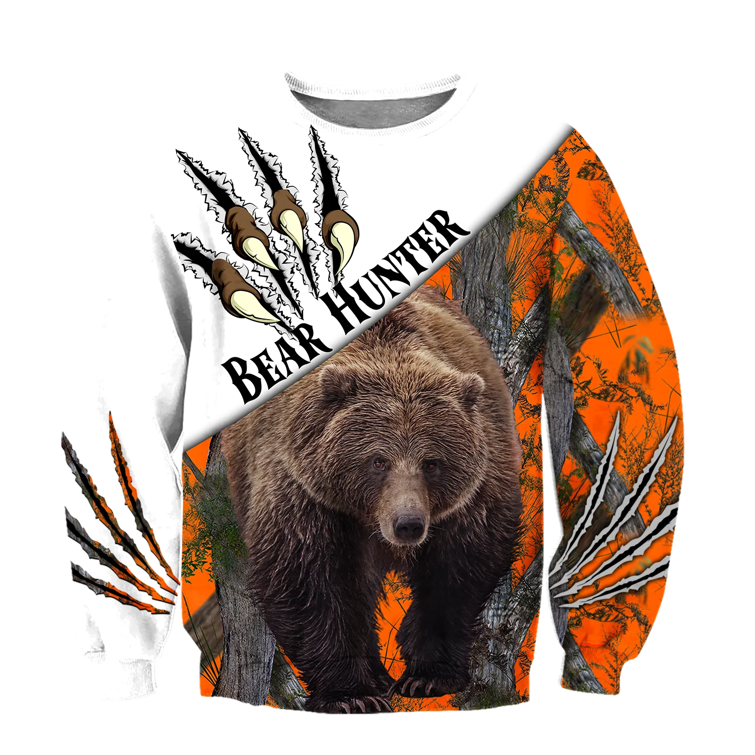 Oso caza Camo 3D completamente estampado hombres sudaderas con capucha sudadera Unisex ropa de calle jersey con cremallera chaqueta Casual chándales KJ0209 - imagen 3