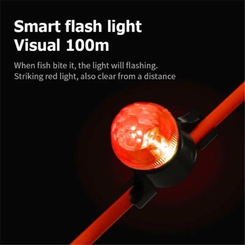 FLYSAND-Luz LED con alarma de pesca, luz nocturna de pesca de carpa, con reconocimiento automático, accesorios de pesca con batería - imagen 3