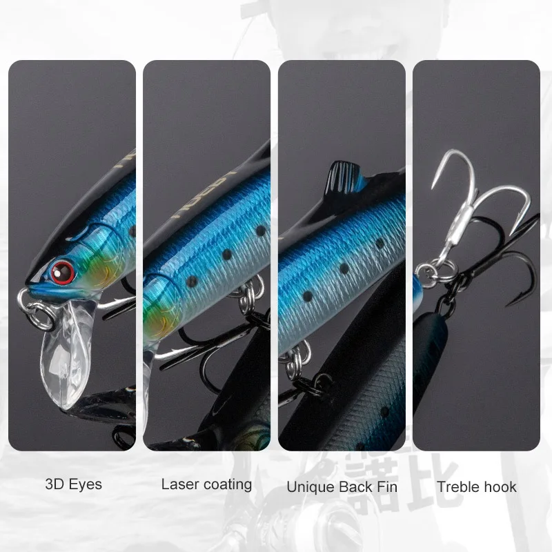 Señuelo Noeby Minnow 90mm 32g 120mm 70g juego de fundición Wobbler hundido cebo duro Artificial para atún lubina Señuelos de pesca de agua salada - imagen 5
